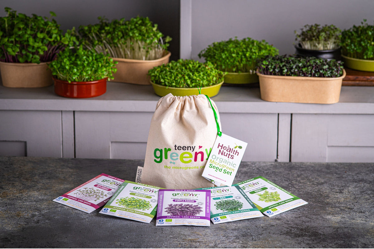 Health Nut's Organic Microgreens | 5 Seed Set | Gift Edition