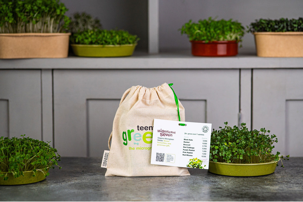 Magnificent Seven Organic Microgreens | 7 Seed Set | Gift Edition