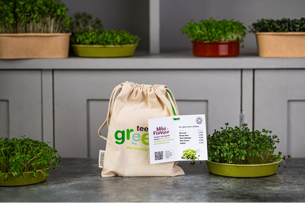 Mild Flavour Organic Microgreens | 5 Seed Set | Gift Edition